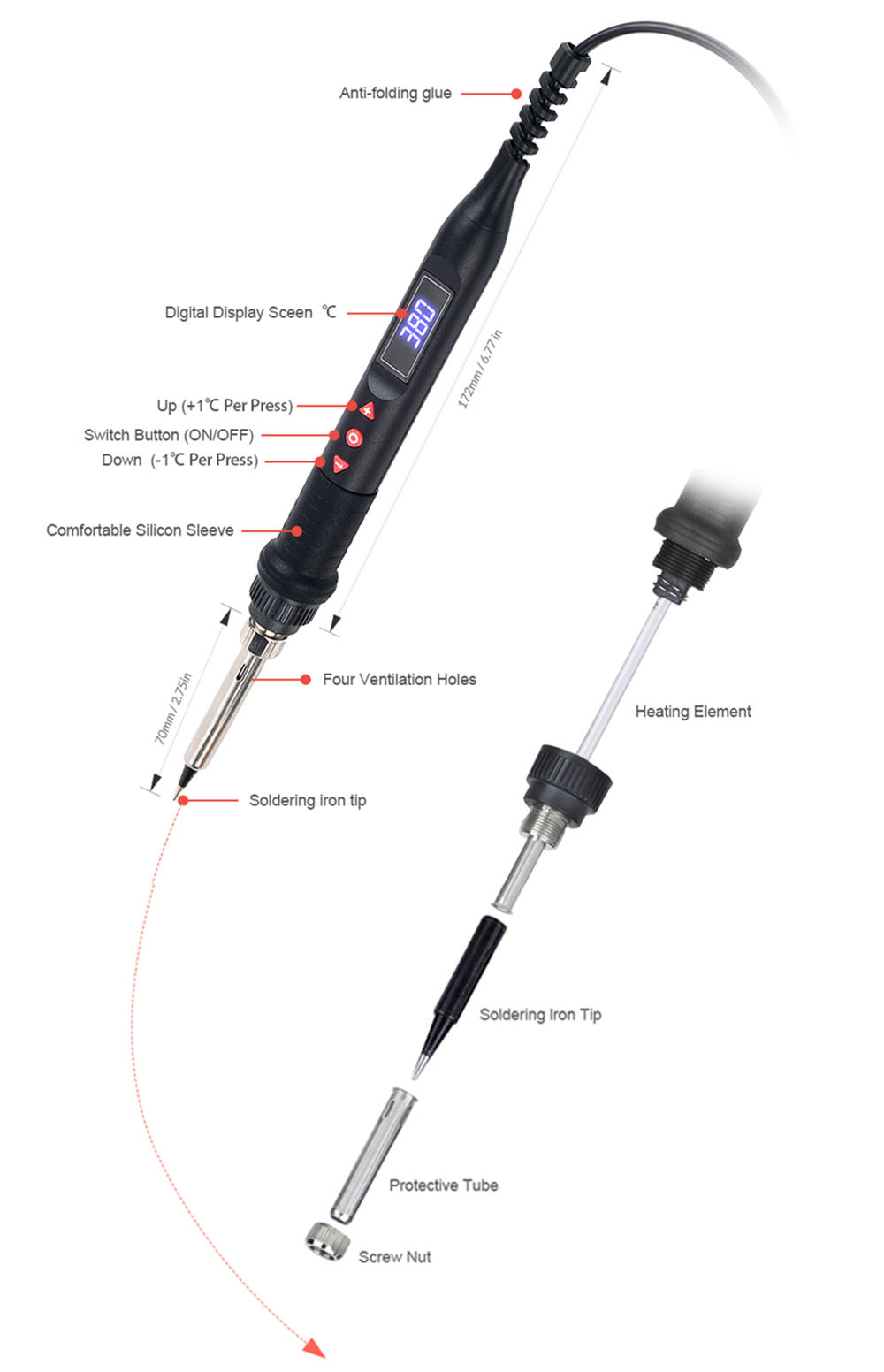 8899-5-US Hot air gun two in one 6974865217238