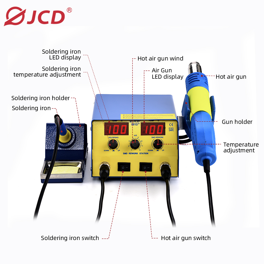 881D+ soldering station hot air gun 6974865209592