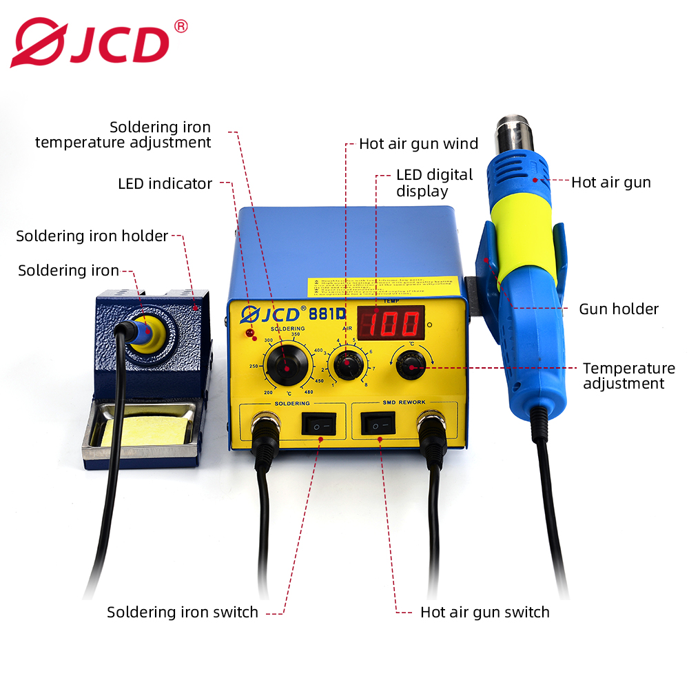 881D soldering station hot air gun 6974865209585