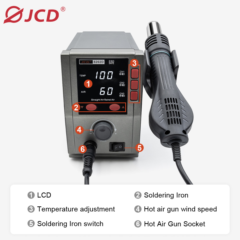 8202D Soldering station hot air gun 6974865209608/6974865211823/6974865211830/6974865211847