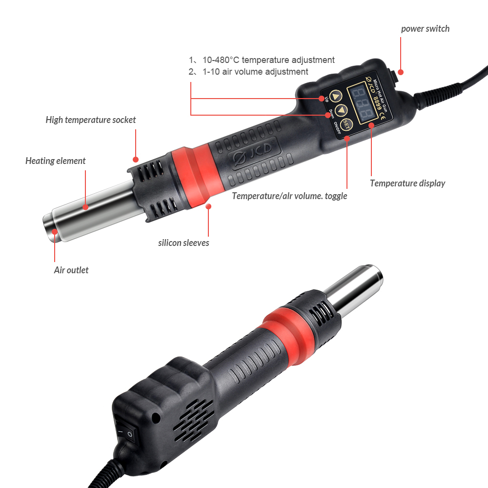 8899-1-EU/US Hot air gun two in one 6974865203125/6974865203132
