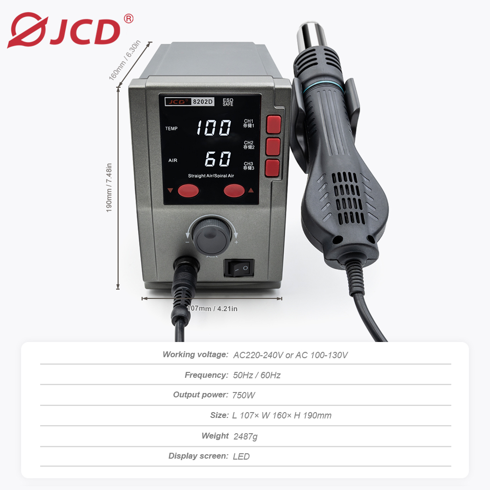 8202D Soldering station hot air gun 6974865209608/6974865211823/6974865211830/6974865211847