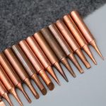 900MInternally heated pure copper soldering iron tip 936 electric welding station constant temperature soldering iron tip horseshoe special pointed knife type flat tip 6974865200681
