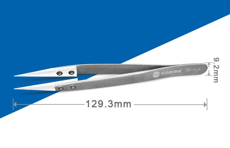 SC-11A White ceramic tweezers