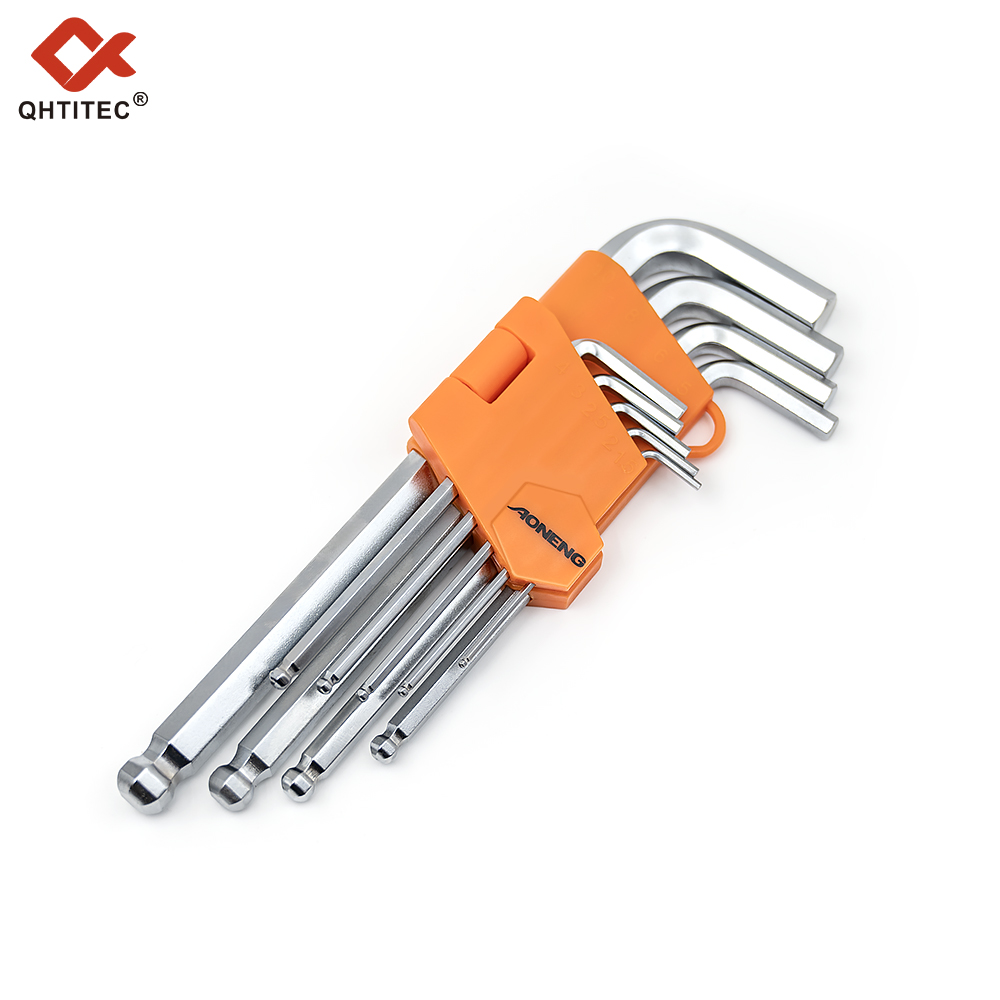 AN-91-109-B 9-piece set of extended ball-end Allen wrenches with steel balls (extended version)