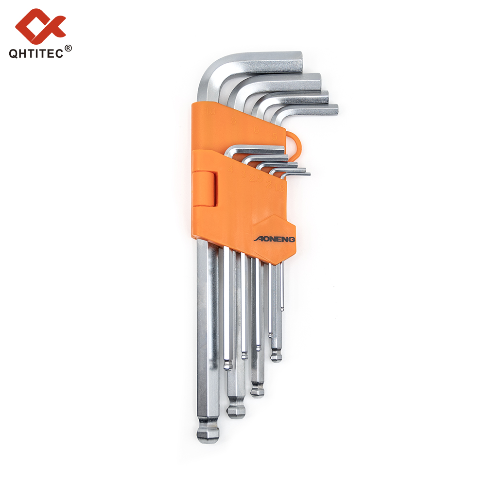 AN-91-109-B 9-piece set of extended ball-end Allen wrenches with steel balls (extended version)