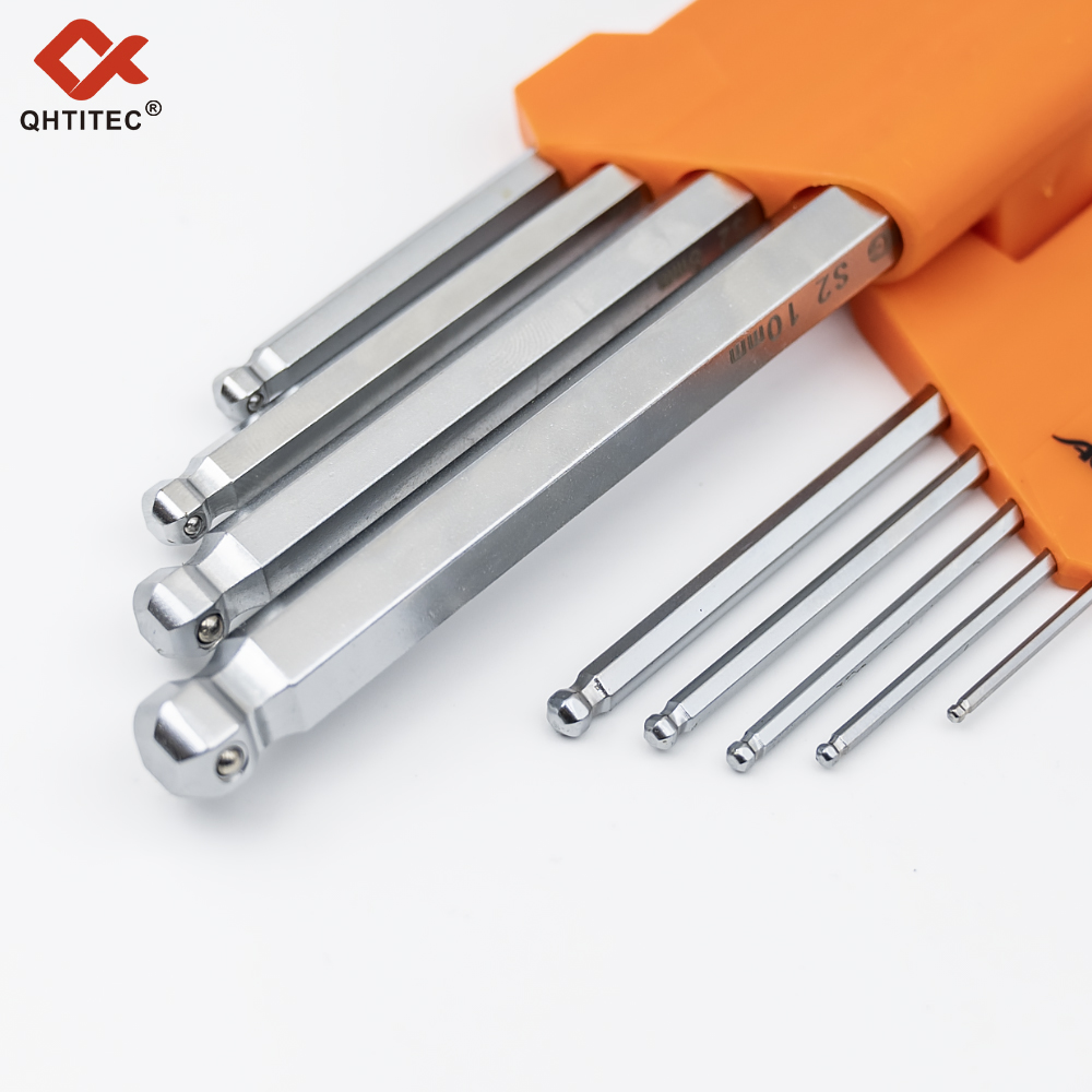 AN-91-109-B 9-piece set of extended ball-end Allen wrenches with steel balls (extended version)