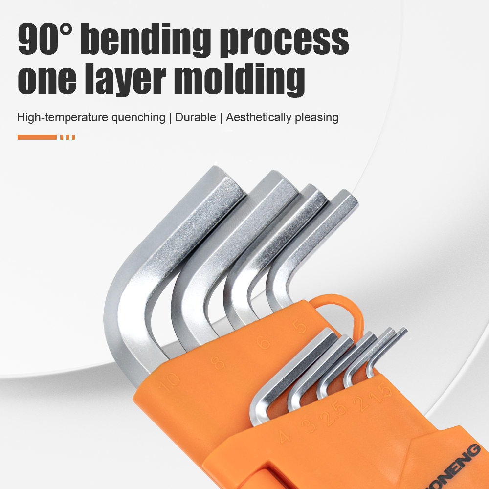 AN-91-109-B 9-piece set of extended ball-end Allen wrenches with steel balls (extended version)