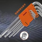 AN-91-009-B 9-piece set of extended ball-end hex wrenches with steel balls (standard model)