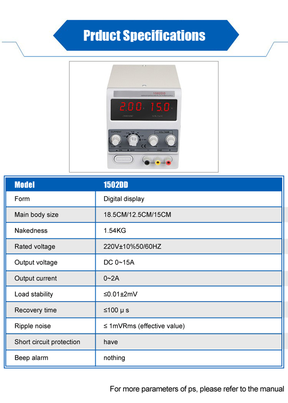 1502DD-EU DC regulated power supply 6974865220962