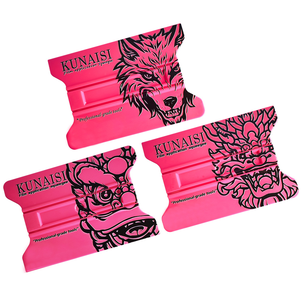 ZHFL-133-Wolf logo  Car wrapping tools, magnetic irregular shape color change wrapping squeegee, professional color change car wrap squeegee tool