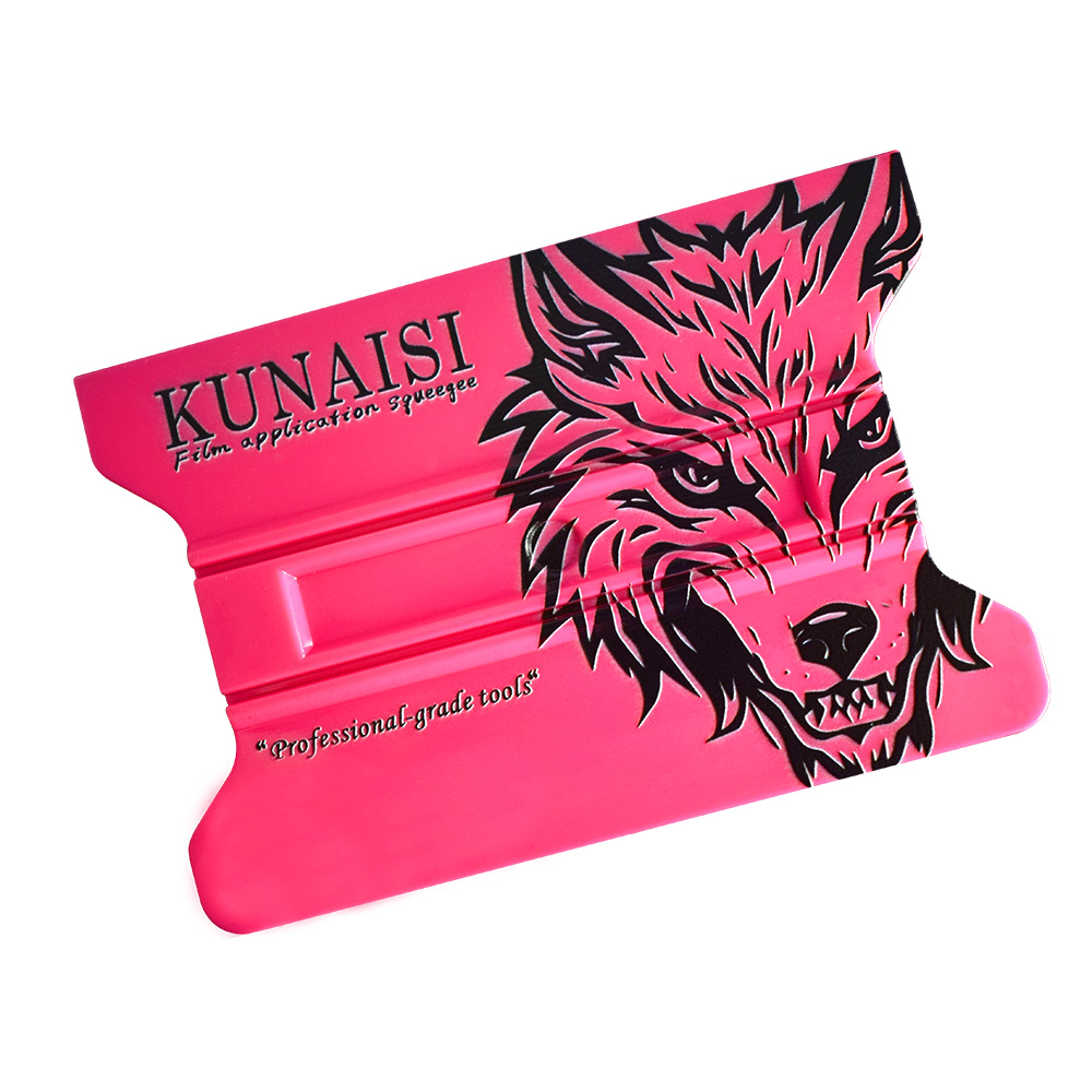 ZHFL-133-Wolf logo  Car wrapping tools, magnetic irregular shape color change wrapping squeegee, professional color change car wrap squeegee tool