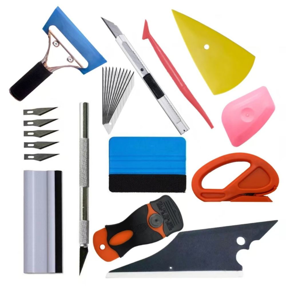 ZYQ25062513-1set Car window tinting tool kit, special tools for applying car window tinting film, including a hard squeegee and cross-border kit.
