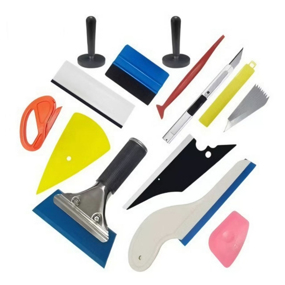ZYQ25062513-4set  Car window tinting tool kit, special tools for applying car window tint, including a hard squeegee.