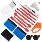 ZYQ25062516-1set  Car window tinting tool kit: A set of tools including a hard squeegee and a soft adhesive squeegee for applying car window tinting film.