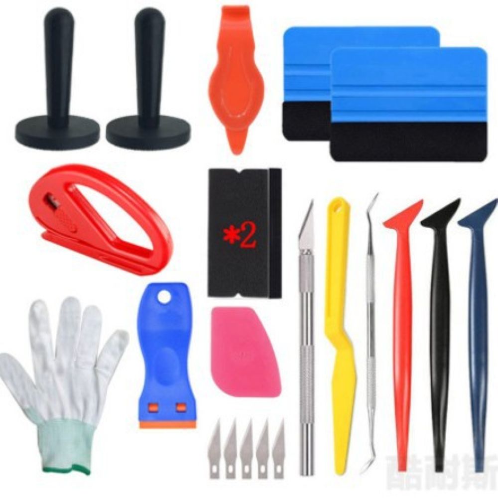 ZYQ25062517-1set  Cross-border car window tinting tool kit, window film installation tools, color change film, edge trimming, film applicator, squeegee combination.