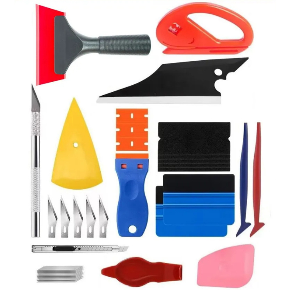 ZYQ25062517-2set Car window tinting tool kit, special tools for applying car window tinting film, including a hard squeegee and cross-border kit.