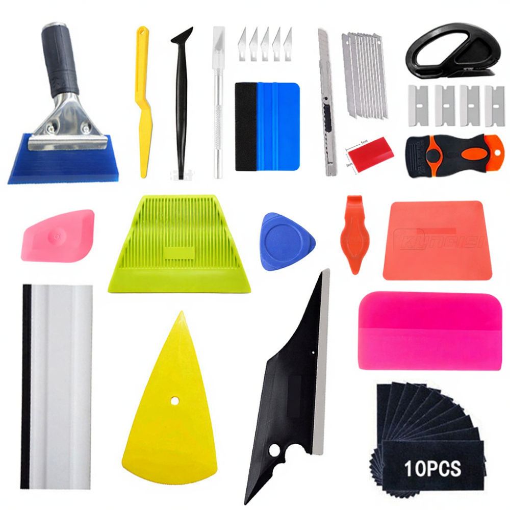 ZYQ25062525-1set  Car window tinting tools, color change tinting squeegee tools, sun film water removal and squeezing tools, edge trimming and sealing tools, cross-border tools