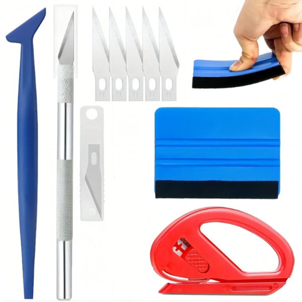 ZYQ2506255-4 set   Car window tinting tools, sun film wrench, color change squeegee, and squeegee combination set – a best-selling cross-border e-commerce set.